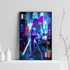 League of Legends Poster Aesthetic Vintage Gaming Wall Art Neon City Kda Sexy Akali Jinx Yasuo 5 - League of Legends Merch