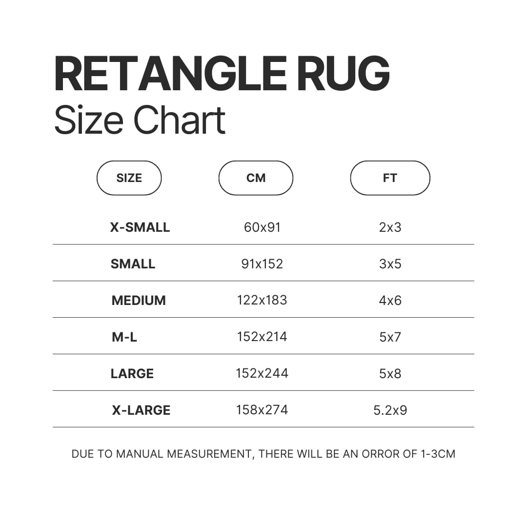 Retangle Rug Size Chart - League of Legends Merch